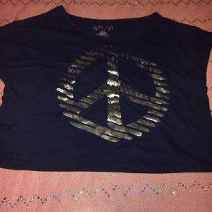 Total Girl peace sign crop top